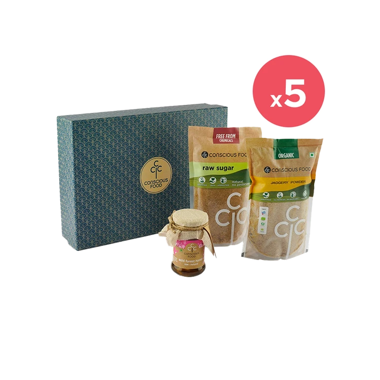 Conscious Food The Natural Sweetener Trio Gift Box - Pack of 5