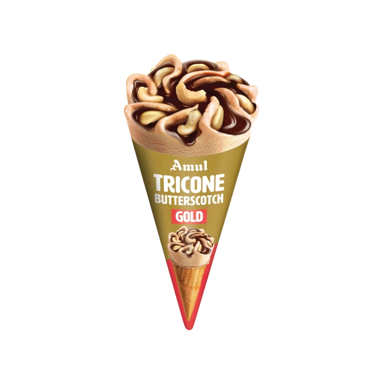 Amul Gold Tricone Butterscotch Ice Cream Cone