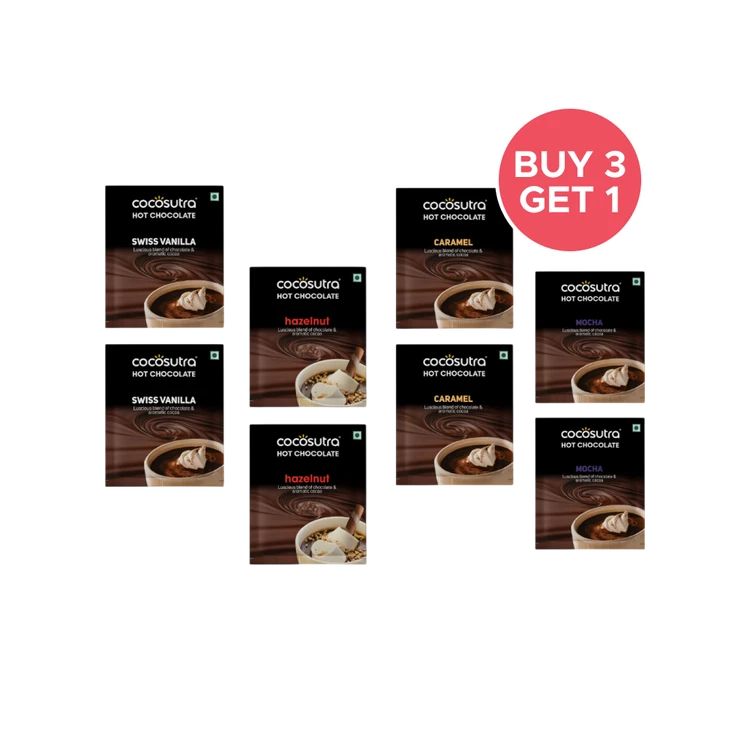 Cocosutra Assorted Drinking Hot Chocolate Mixbox - Buy 3 Get 1 Free