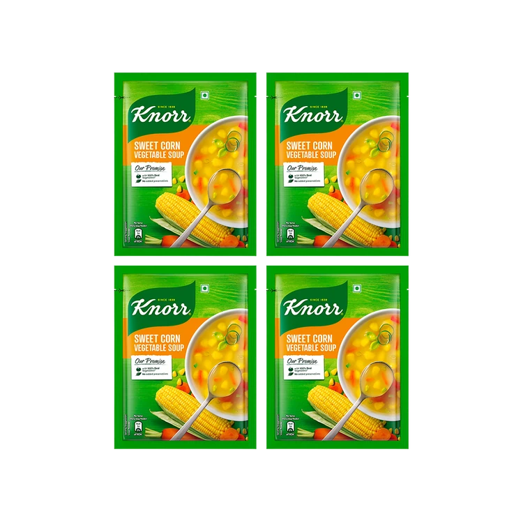 Knorr Classic Sweet Corn Vegetable Soup with No Added Preservatives - Buy 3 Get 1 Free
