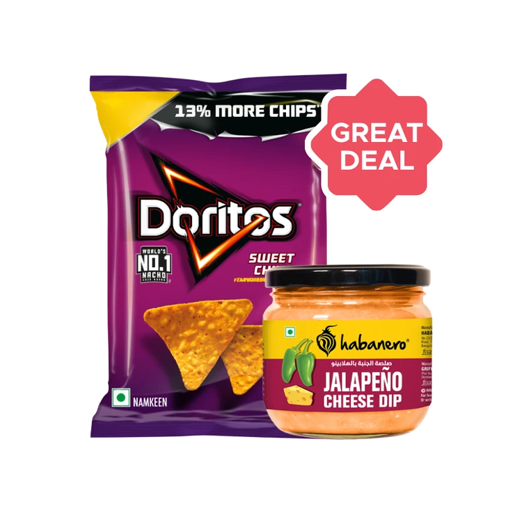 Habanero Jalapeno Cheese Dip + Doritos Sweet Chilli Flavour Nachos Combo