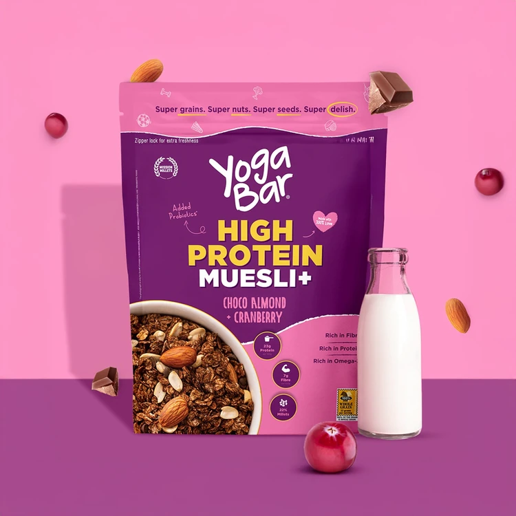 Yoga Bar High Protein Muesli (Choco Almond & Cranberry) with Probiotics