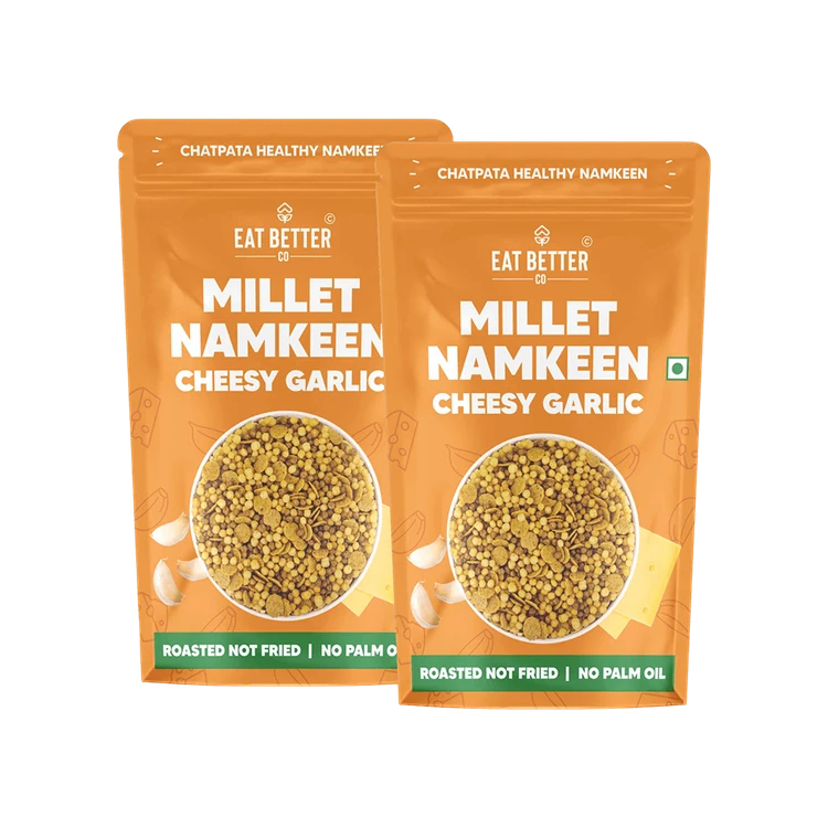 Eat Better Co Millet Cheesy Garlic Namkeen