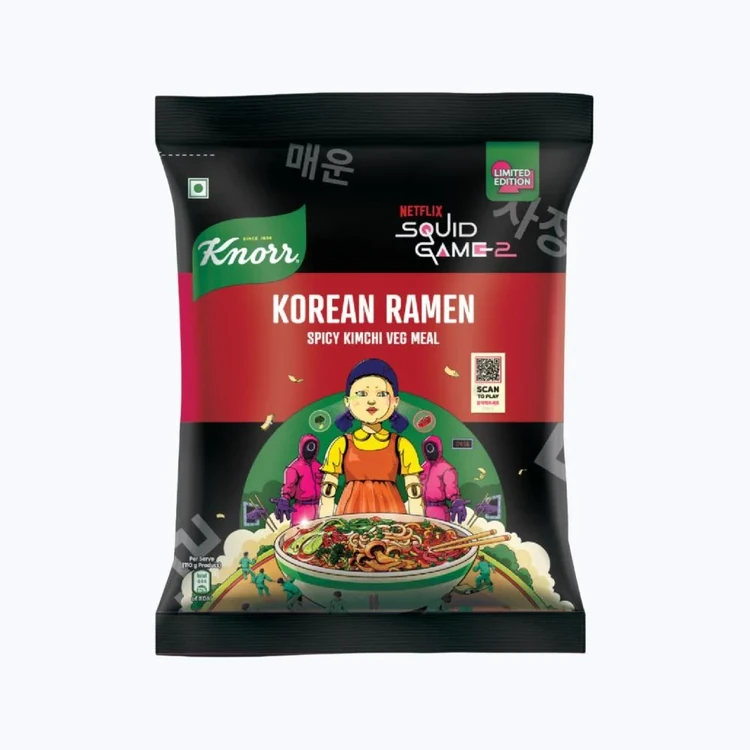 Knorr Korean Ramen Spicy Kimchi Veg Flavoured Instant Noodles