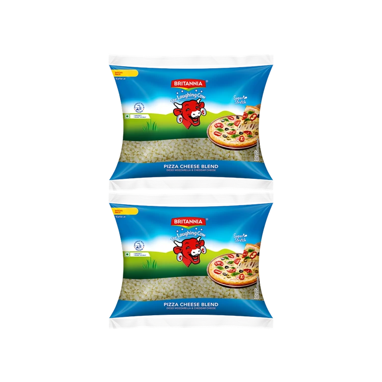 Britannia Pizza Blend Diced Cheese - Pack of 2