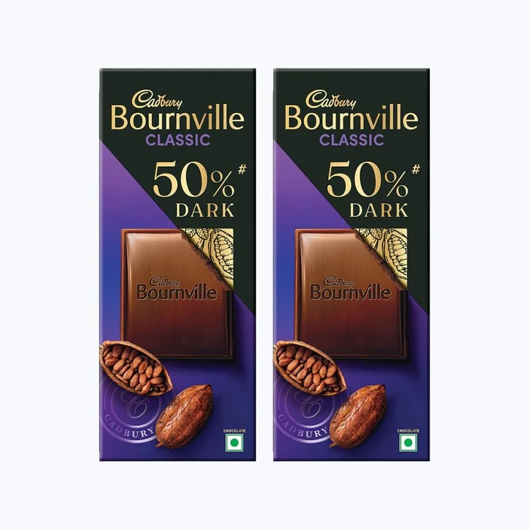 Cadbury Bournville Rich Cocoa 50% Dark Chocolate Bar - Pack of 2