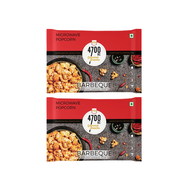 4700BC Microwave Barbeque Popcorn with Seasoning - Pack of 2