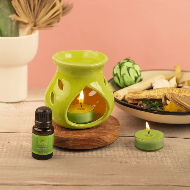 Fragrance Gift Set (Lemongrass, Green) by Auradecor