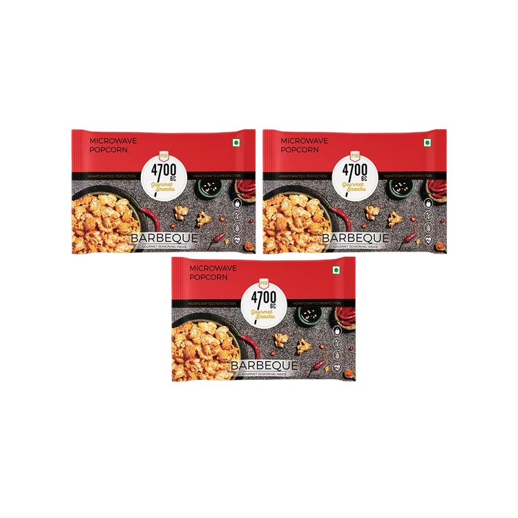 4700BC Microwave Barbeque Popcorn with Seasoning - Pack of 3