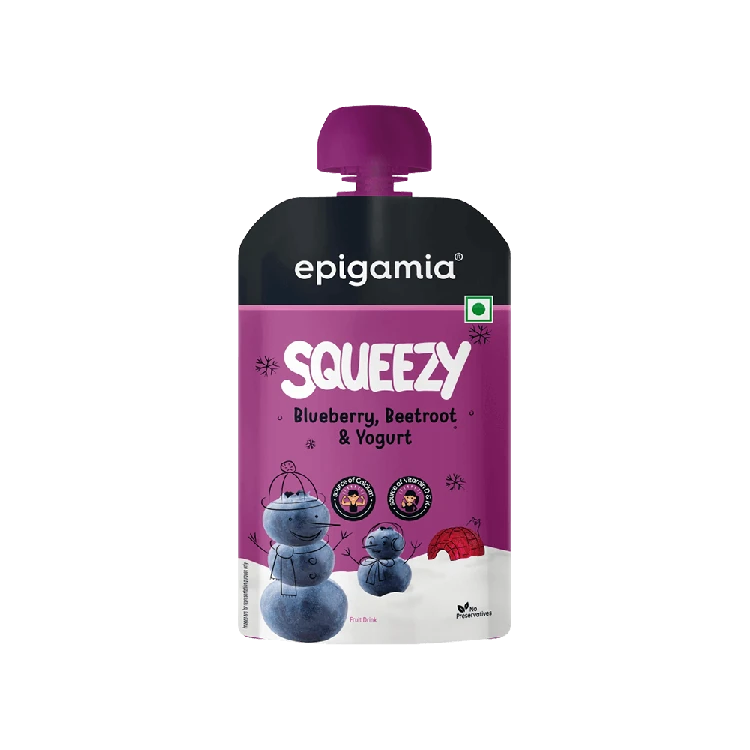 epigamia Squeezy Blueberry Beetroot Flavoured Yogurt