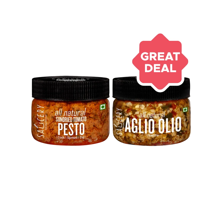 Saucery Sundried Tomato Pesto +  Aglio Olio Sauce Combo
