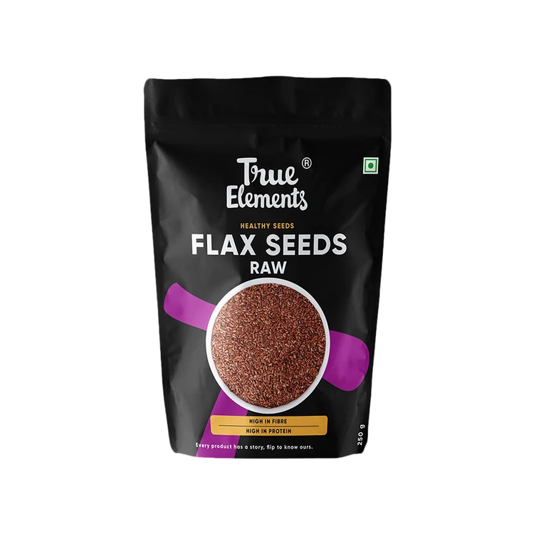 True Elements Flax Seeds - Fibre and Protein Rich (Agase Beeja)