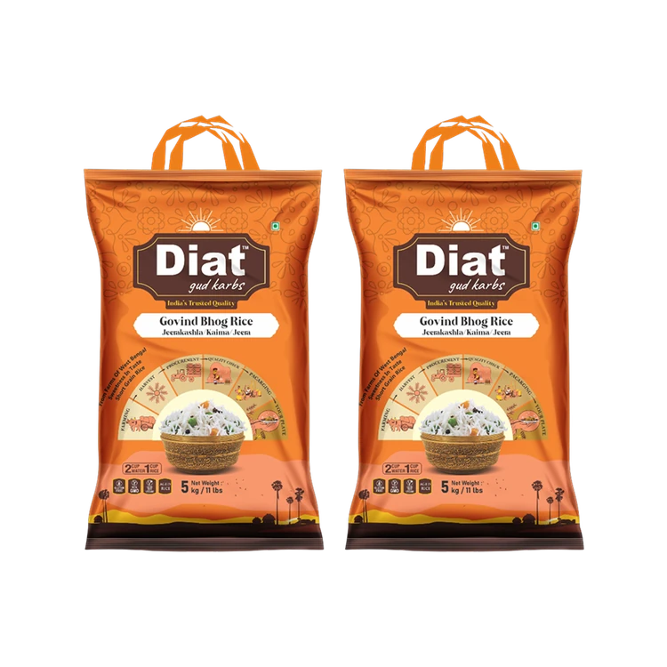 Diat Govindo Bhog Rice (Short Grain) - Pack of 2 (Govindo Bhog Akki)