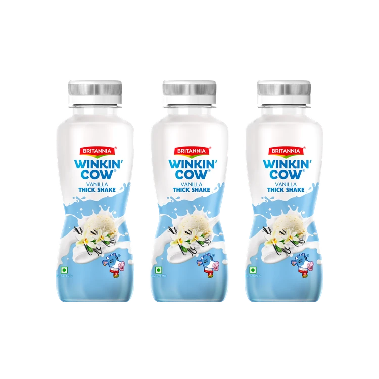 Britannia Winkin Cow Vanilla Thick Milkshake - Pack of 3