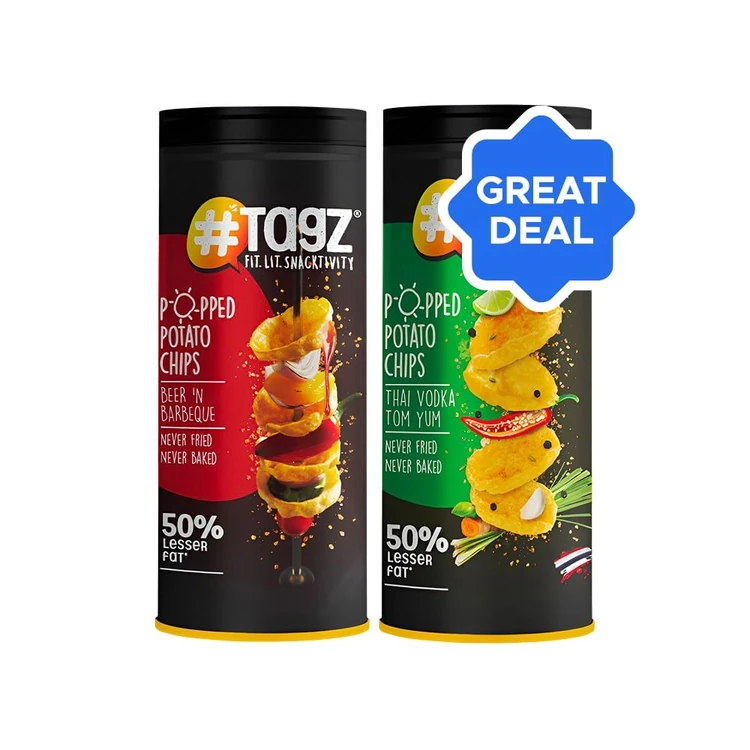 Tagz Beer n Barbeque Campin Chips + Tagz Thai Vodka Tom Yum Chips Combo
