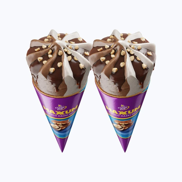 Cream Bell Maxxum Choco Hazelnut Ice Cream Cone - Pack of 2