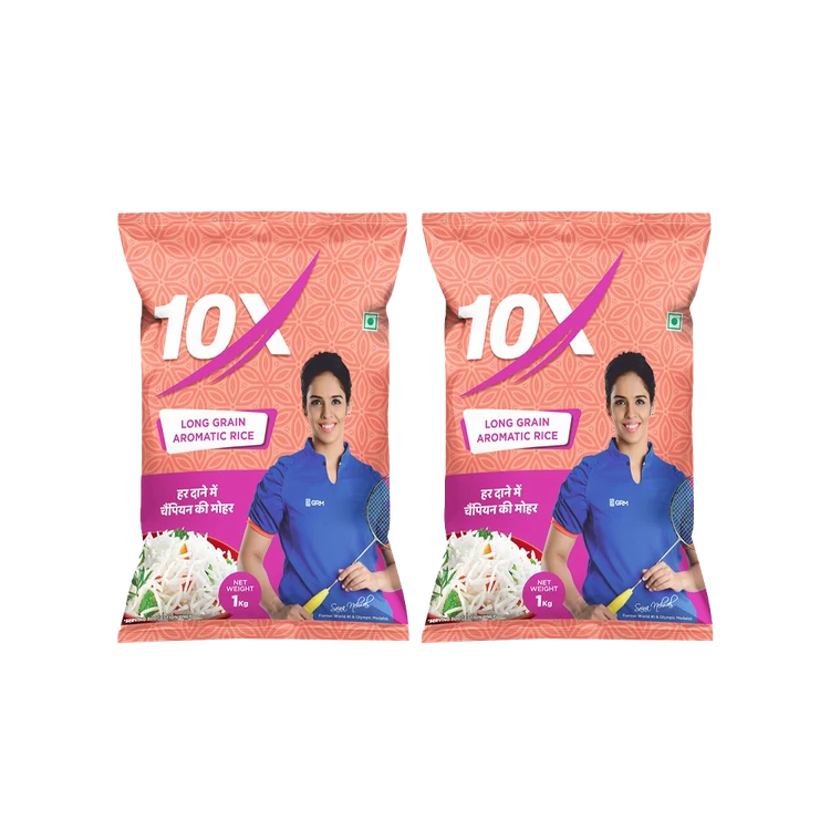 10X Long Grain Aromatic Rice (Long Grain) - Pack of 2 (Akki)