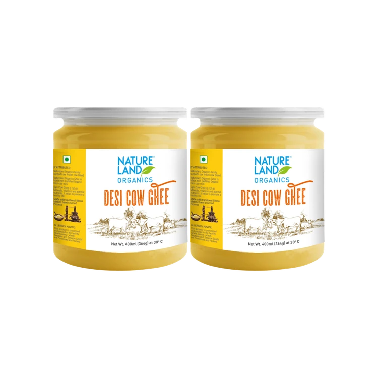 Natureland Premium Desi Organic Cow Ghee - Pack of 2