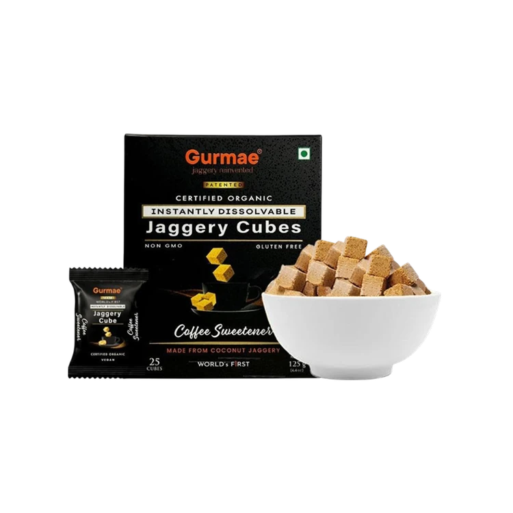 Gurmae Instantly Dissolvable Organic Jaggery Cubes Coffee Sweetener