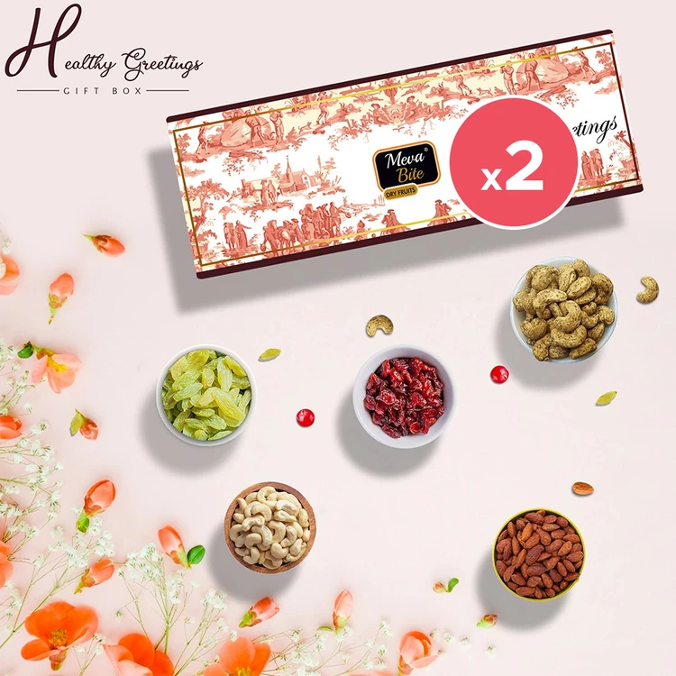 MevaBite Dry Fruits Gift Pack Healthy Greetings - Pack of 2 (Dry Fruits Udugore Pack)