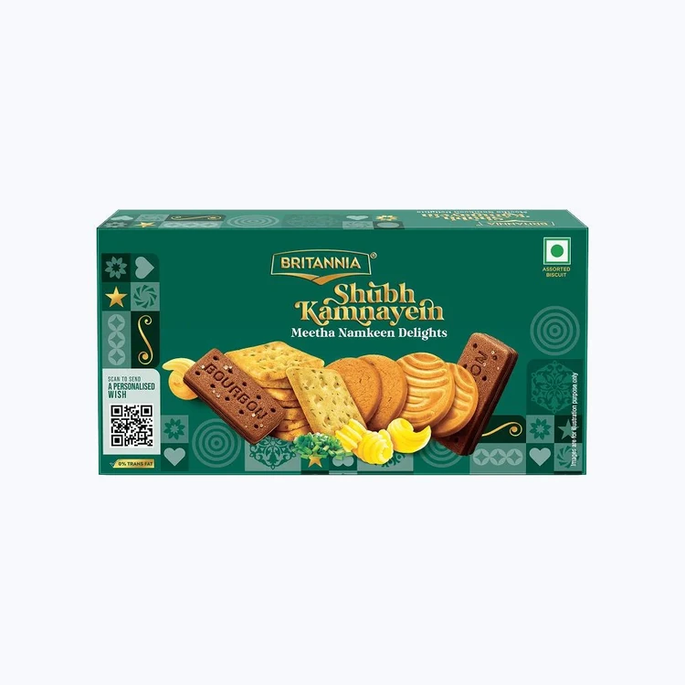 Britannia Shubhkamnaye Meetha Namkeen Delights Biscuits Gift Pack (380.5 g)