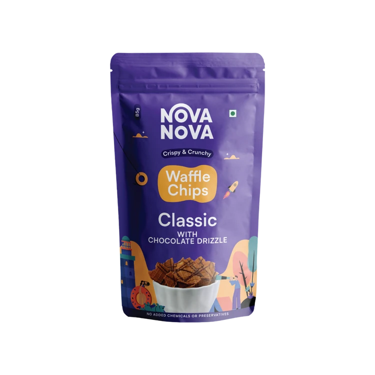 Nova Nova Classic Waffle Chips with Chocolate Drizzle