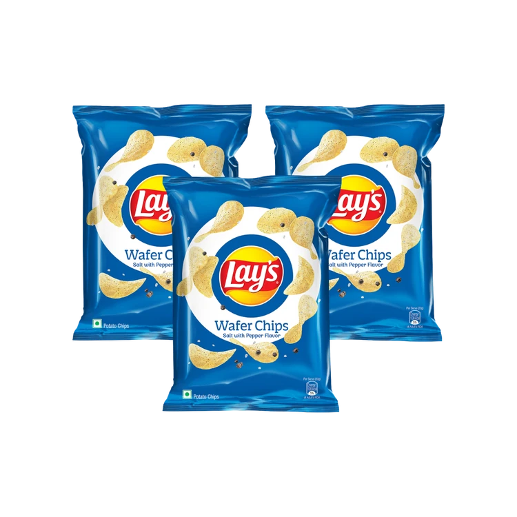Lay's Wafer Style - Salt with Pepper Potato Chips - Pack of 3