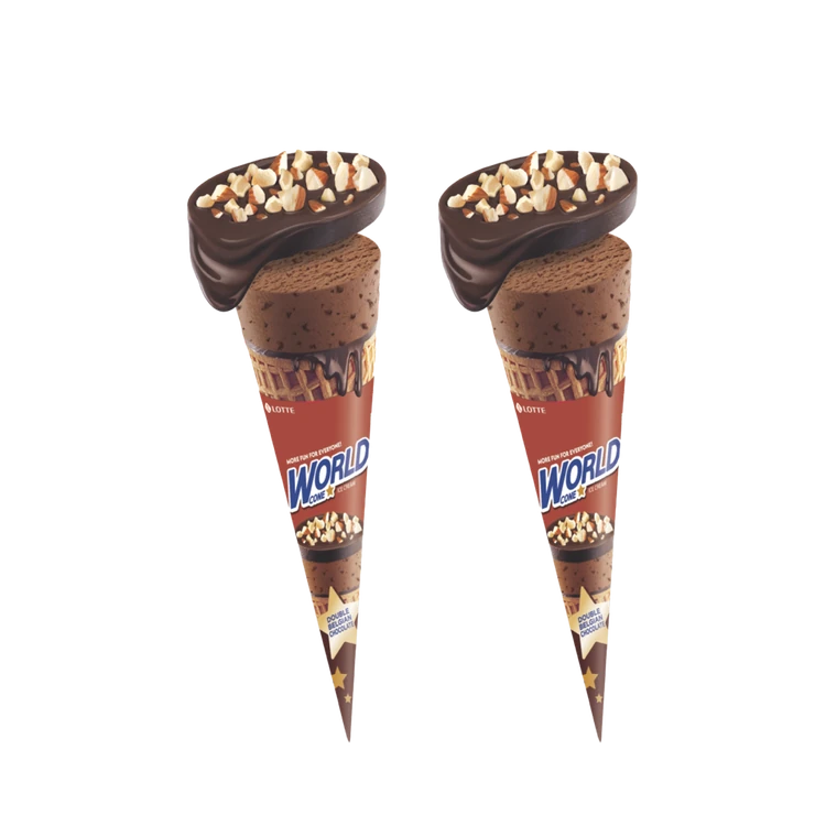 Havmor World Double Belgian Chocolate Ice Cream Cone - Pack of 2