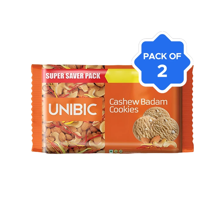 Unibic Cashew Badam Cookies - Pack of 2