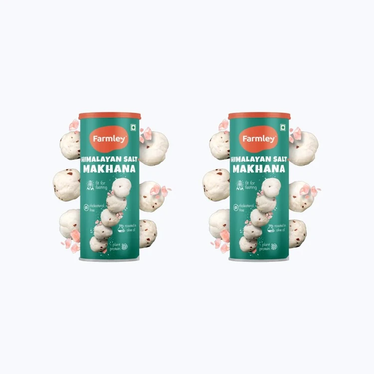 Farmley Roasted & Himalayan Salted (Sendha Namak) Flavoured Makhana Roasted In Olive Oil - Pack of 2