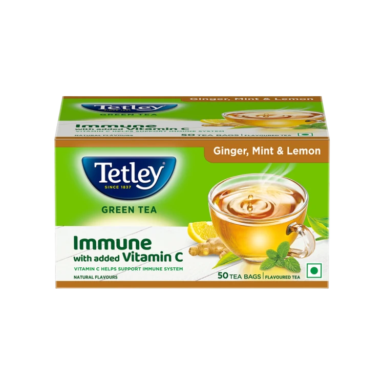 Tetley Ginger Mint & Lemon Flavoured Green Tea Bags