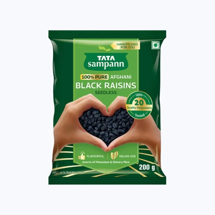 Tata Sampann 100% Pure Afghani Black Raisins (Kappu Drakshi Dried)