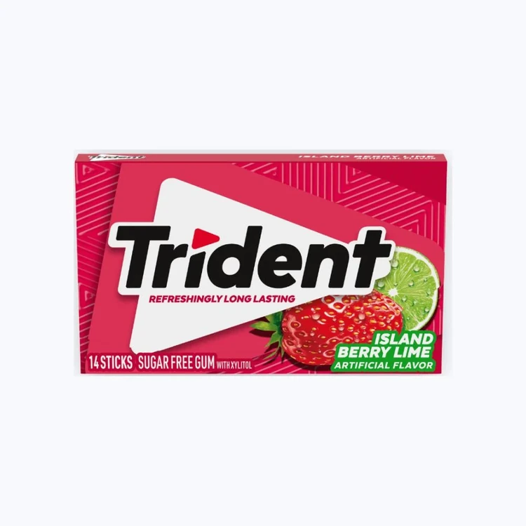 Trident Island Berry Lime Chewing Gum (Sugar Free)
