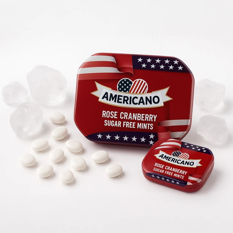 Americano Rose Cranberry Sugar Free Mint Candies