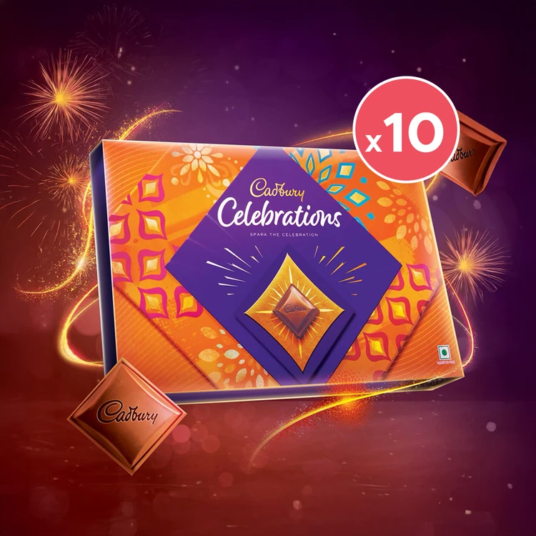 Cadbury Celebrations Assorted Diwali Chocolate Gift Pack - Pack of 10