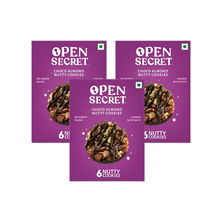 Open Secret Zero Maida Chocolate Almond Protein Cookies - Pack of 3