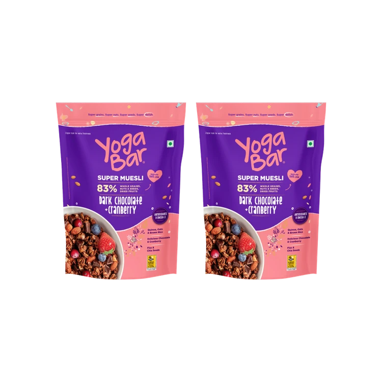 Yoga Bar Dark Chocolate & Cranberry Muesli - Pack of 2