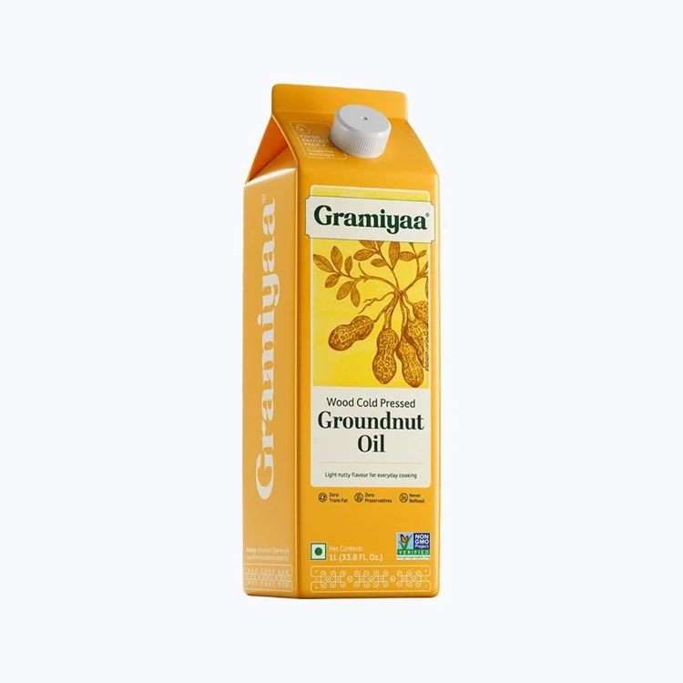 Gramiyaa Wood Cold Pressed Groundnut Oil (Cold Pressed Kadale Enne)