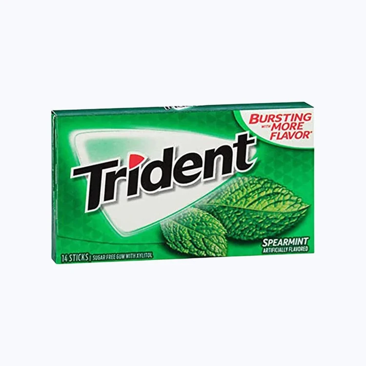 Trident Spearmint Sugar Free Chewing Gum (Pack of 14)