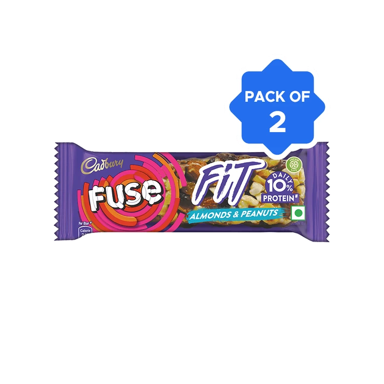 Cadbury Fuse Fit Almonds & Peanuts Chocolate Bar - Pack of 2