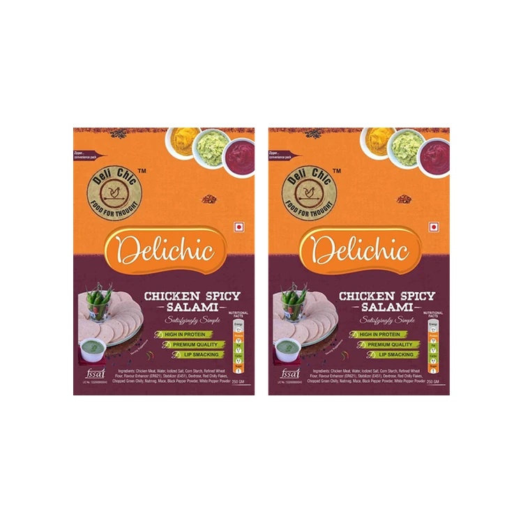 Delichic Spicy Chicken Salami (Frozen) - Pack of 2