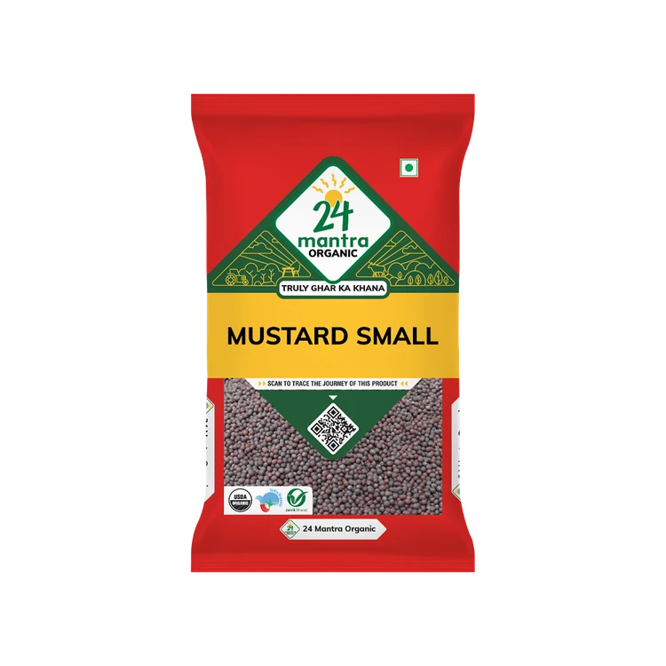24 Mantra Organic Black (Small) Mustard Seeds / Rai Seeds