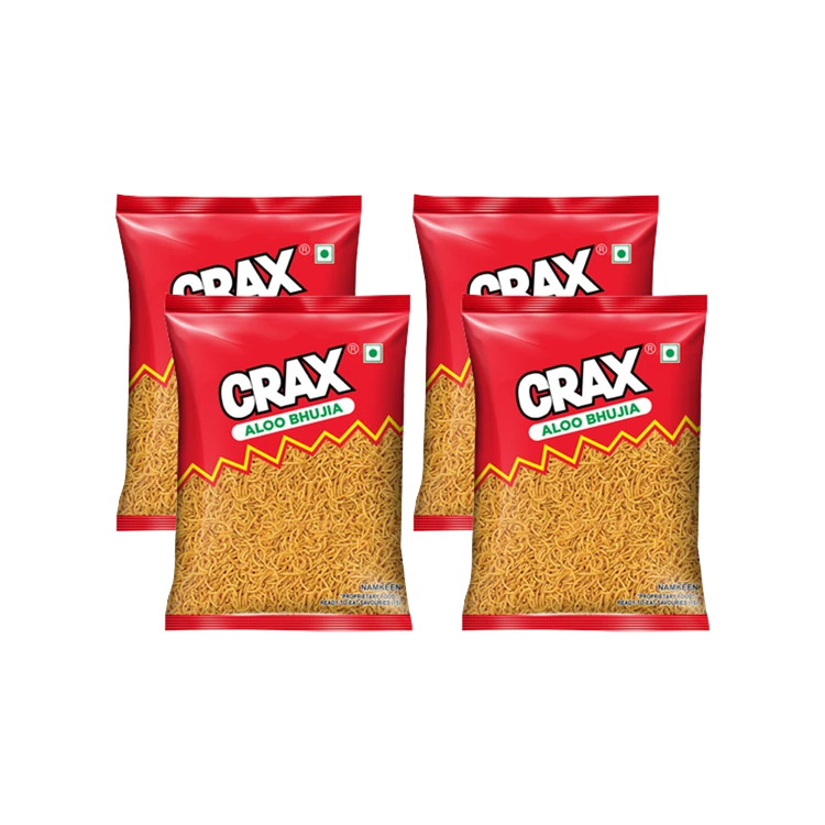Crax Aloo Bhujia Namkeen Snacks - Pack of 4