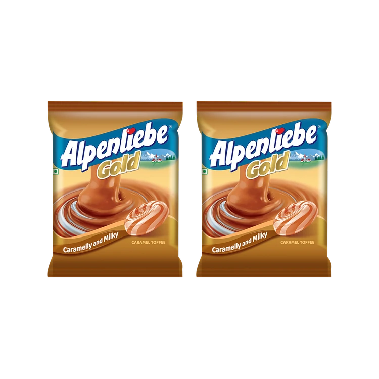 Alpenliebe Gold Caramel Candy (90 Pieces) - Pack of 2