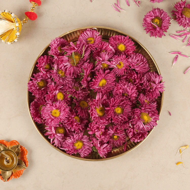 Purple Chrysanthemum Flowers (Sevanthige Hoovu)