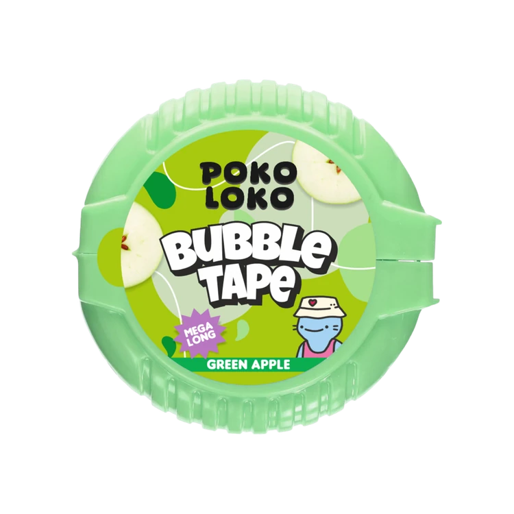 Poko Loko Green Apple Tape Bubble Gum