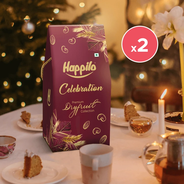 Happilo Diwali Celebration Dry Fruits Gift Pack - Pack of 2 (Dry Fruits Udugore Pack)