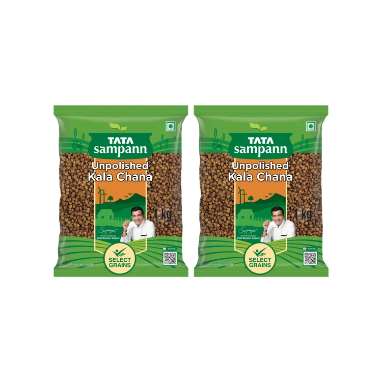 Tata Sampann Unpolished Kala Chana (Black, Brown) - Pack of 2 (Kadle Kalu)