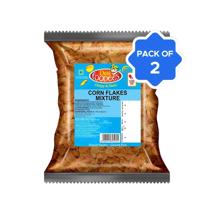 Desi Foodees Cornflakes Mixture Namkeen - Pack of 2