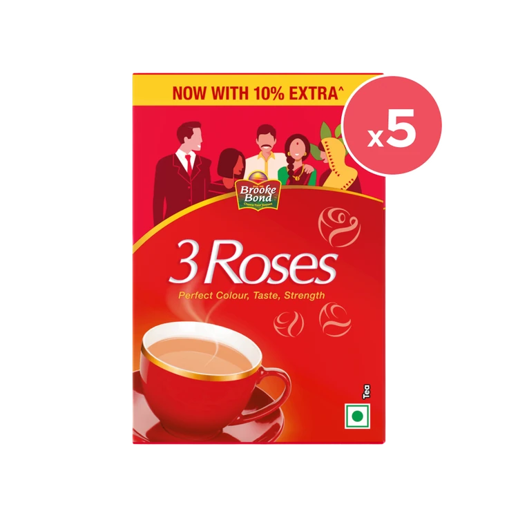Brooke Bond 3 Roses Dust Tea - Pack of 5